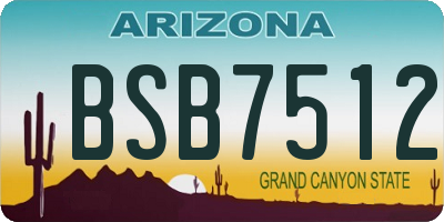 AZ license plate BSB7512