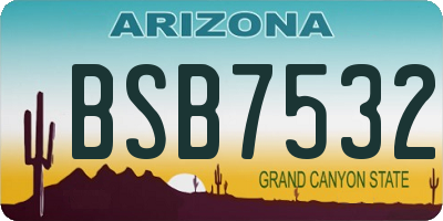 AZ license plate BSB7532