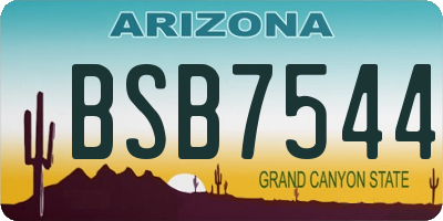 AZ license plate BSB7544