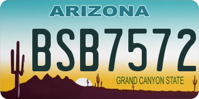 AZ license plate BSB7572