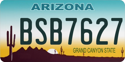 AZ license plate BSB7627