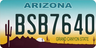 AZ license plate BSB7640