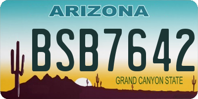 AZ license plate BSB7642