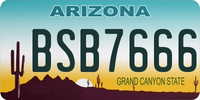AZ license plate BSB7666