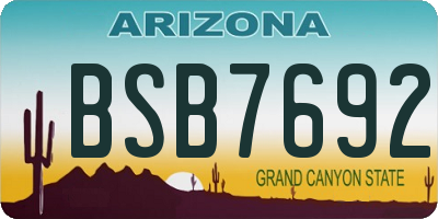 AZ license plate BSB7692