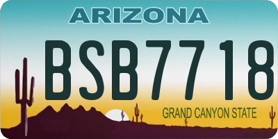 AZ license plate BSB7718