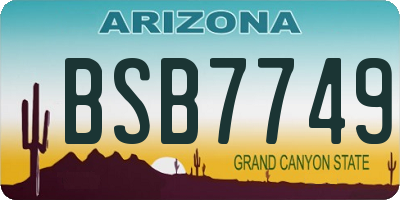 AZ license plate BSB7749