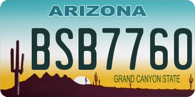 AZ license plate BSB7760