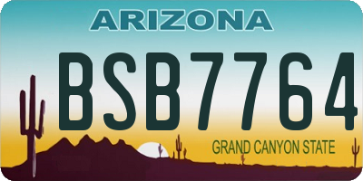 AZ license plate BSB7764