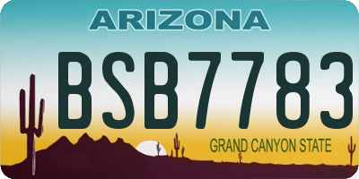 AZ license plate BSB7783