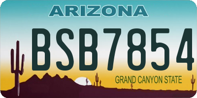 AZ license plate BSB7854