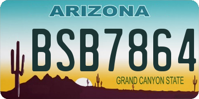 AZ license plate BSB7864