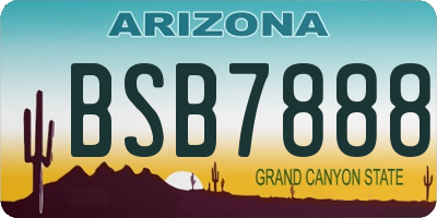 AZ license plate BSB7888