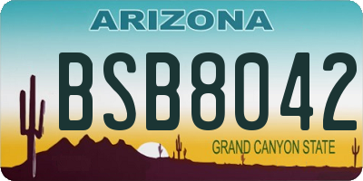 AZ license plate BSB8042