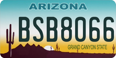 AZ license plate BSB8066