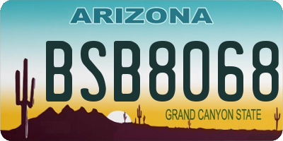 AZ license plate BSB8068