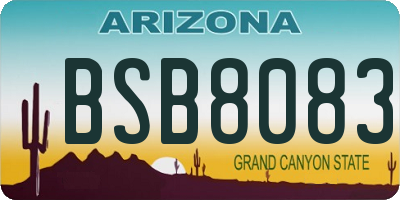 AZ license plate BSB8083