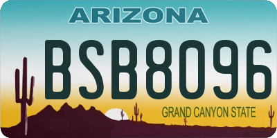 AZ license plate BSB8096