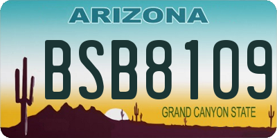 AZ license plate BSB8109