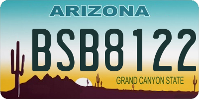 AZ license plate BSB8122