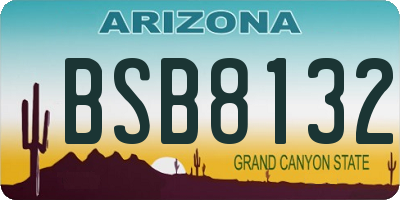 AZ license plate BSB8132