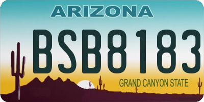 AZ license plate BSB8183
