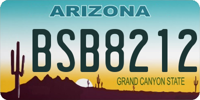 AZ license plate BSB8212