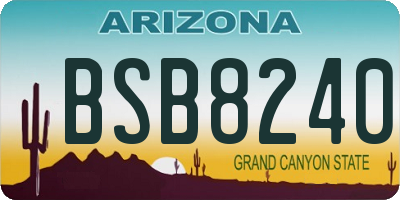 AZ license plate BSB8240