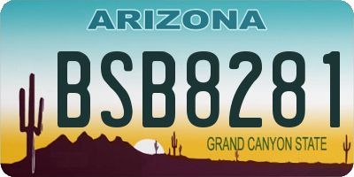 AZ license plate BSB8281