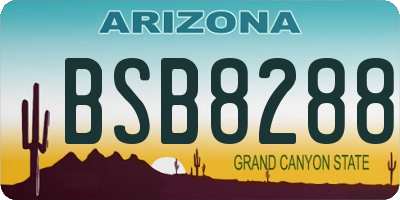 AZ license plate BSB8288