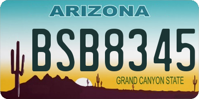 AZ license plate BSB8345