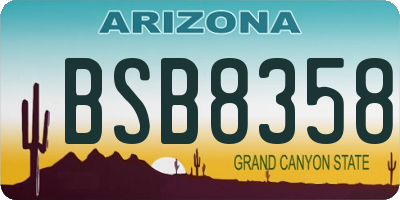 AZ license plate BSB8358