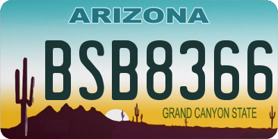 AZ license plate BSB8366