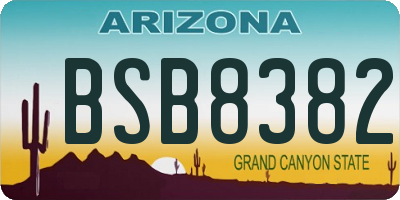 AZ license plate BSB8382
