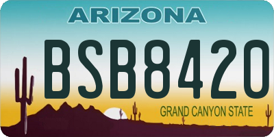 AZ license plate BSB8420