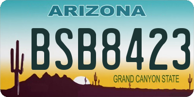 AZ license plate BSB8423