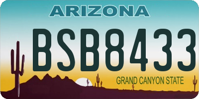 AZ license plate BSB8433