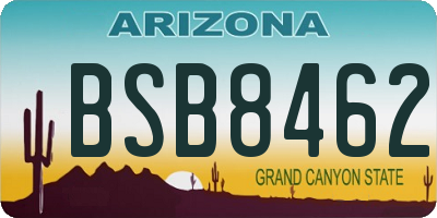 AZ license plate BSB8462