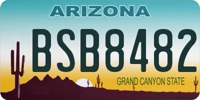 AZ license plate BSB8482