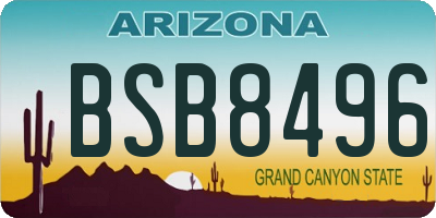 AZ license plate BSB8496