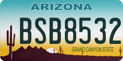 AZ license plate BSB8532