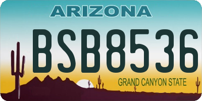 AZ license plate BSB8536
