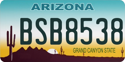 AZ license plate BSB8538