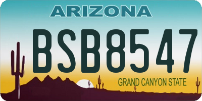 AZ license plate BSB8547