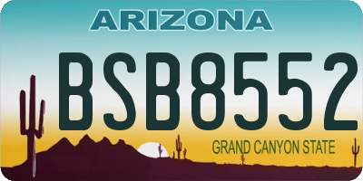 AZ license plate BSB8552