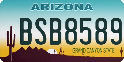 AZ license plate BSB8589