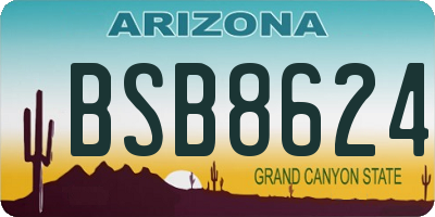 AZ license plate BSB8624