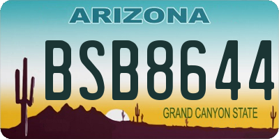 AZ license plate BSB8644