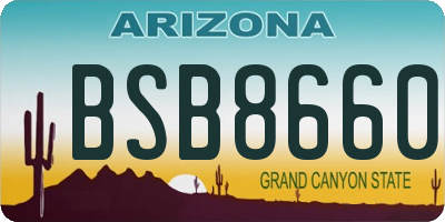 AZ license plate BSB8660