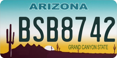 AZ license plate BSB8742